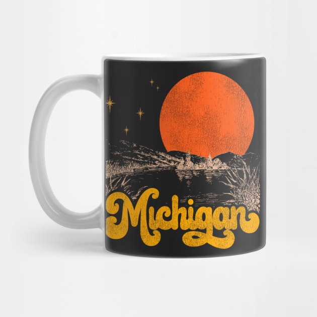 Vintage State of Michigan Mid Century Distressed Aesthetic by darklordpug